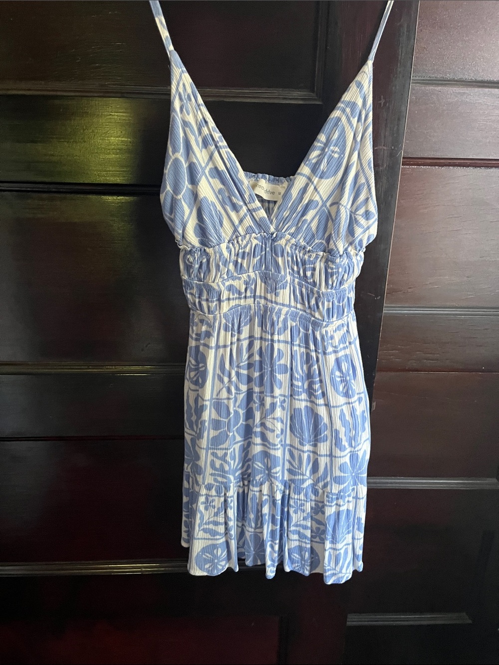 Ocean Drive Blue and White Floral Sundress